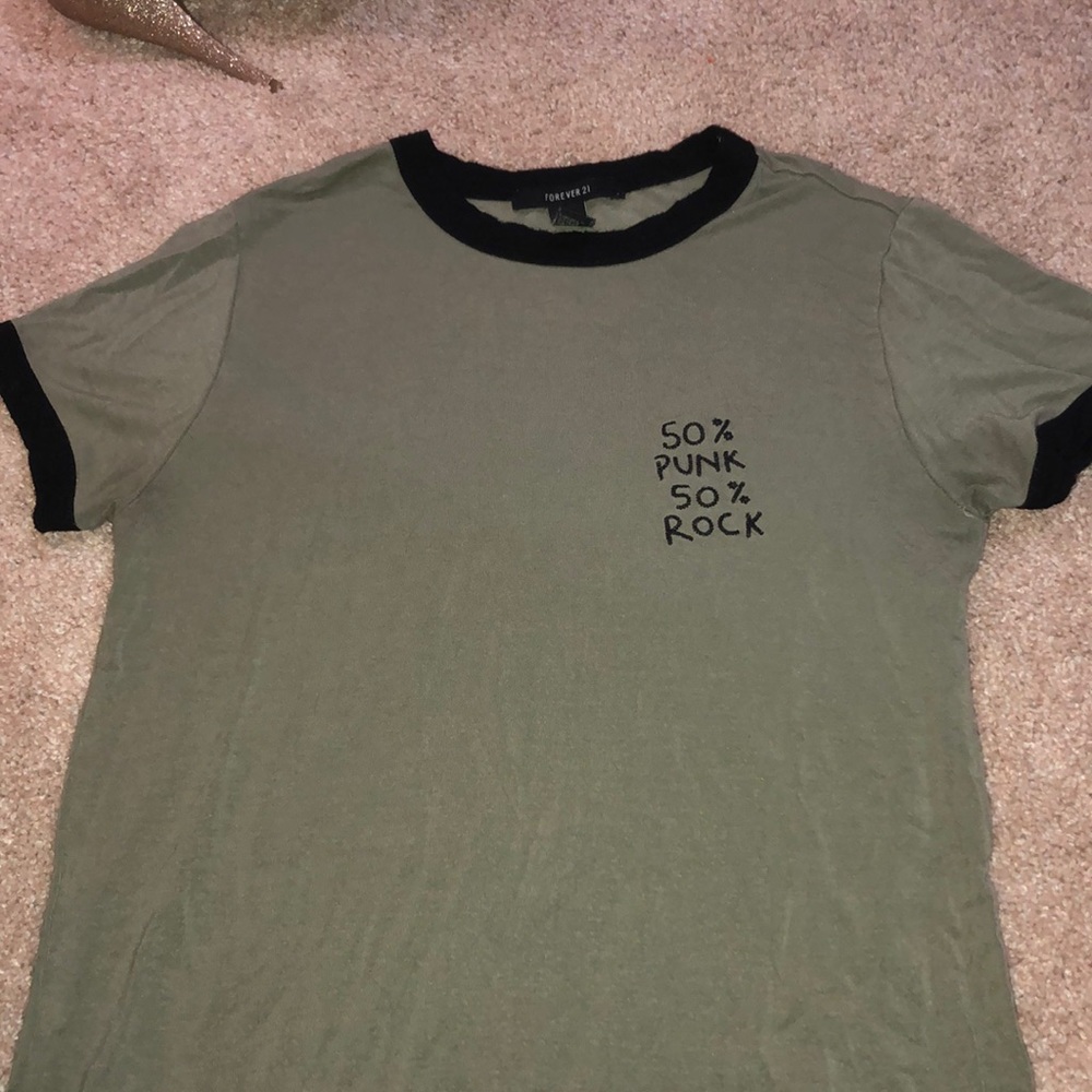 Green and black T-shirt from forever 21